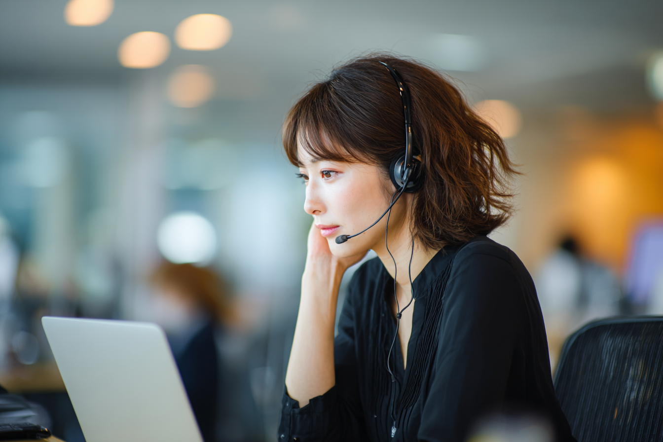 Focused Call Center Employee